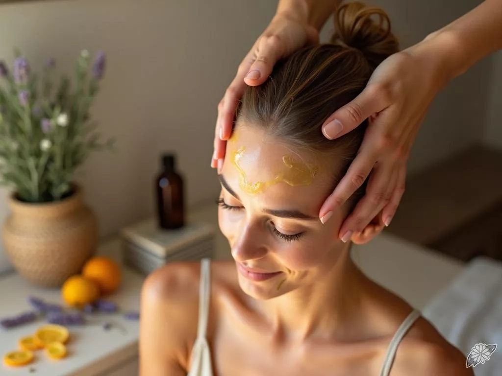 Mini-rituel d’auto-massage crânien avec huiles essentielles